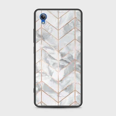 Vivo Y91C Cover - White Marble Series 2 - HQ Ultra Shine Premium Infinity Glass Soft Silicon Borders Case