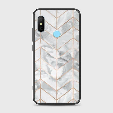 Xiaomi Redmi Note 6 Pro Cover - White Marble Series 2 - HQ Ultra Shine Premium Infinity Glass Soft Silicon Borders Case