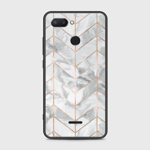 Xiaomi Redmi 6 Cover - White Marble Series 2 - HQ Ultra Shine Premium Infinity Glass Soft Silicon Borders Case