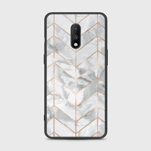 OnePlus 6T Cover - White Marble Series 2 - HQ Ultra Shine Premium Infinity Glass Soft Silicon Borders Case