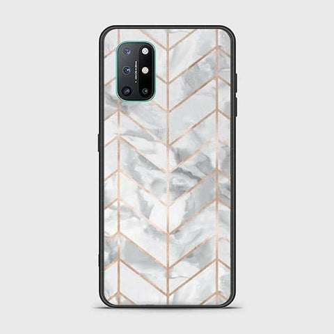 OnePlus 8T Cover - White Marble Series 2 - HQ Ultra Shine Premium Infinity Glass Soft Silicon Borders Case