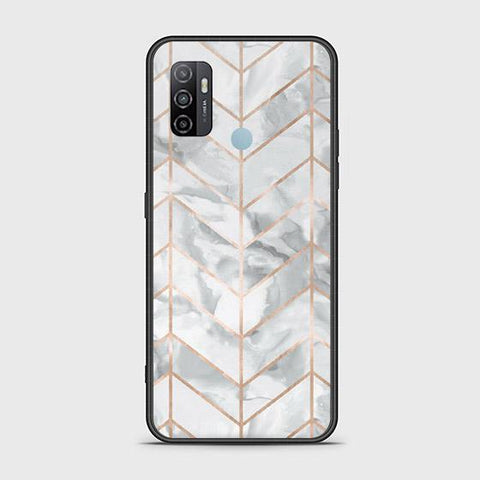 Oppo A53s Cover - White Marble Series 2 - HQ Ultra Shine Premium Infinity Glass Soft Silicon Borders Case