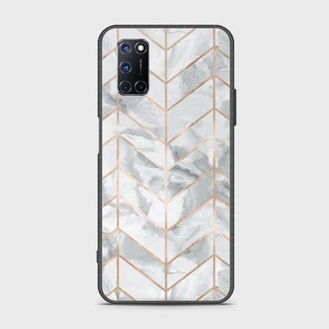 Oppo A72 Cover - White Marble Series 2 - HQ Ultra Shine Premium Infinity Glass Soft Silicon Borders Case