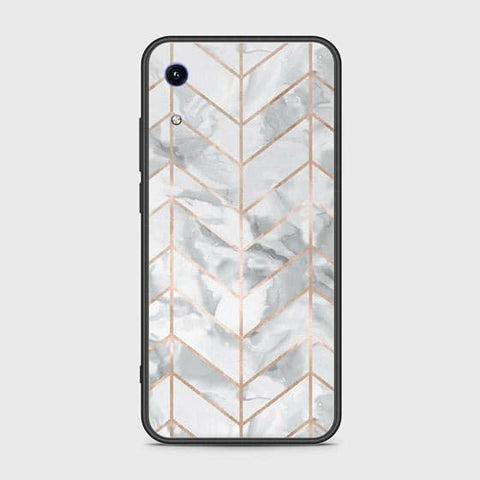 Huawei Honor 8A Cover - White Marble Series 2 - HQ Ultra Shine Premium Infinity Glass Soft Silicon Borders Case