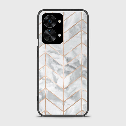 OnePlus Nord 2T Cover Cover - White Marble Series 2 - HQ Ultra Shine Premium Infinity Glass Soft Silicon Borders Case