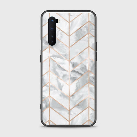 OnePlus Nord Cover- White Marble Series 2 - HQ Ultra Shine Premium Infinity Glass Soft Silicon Borders Case