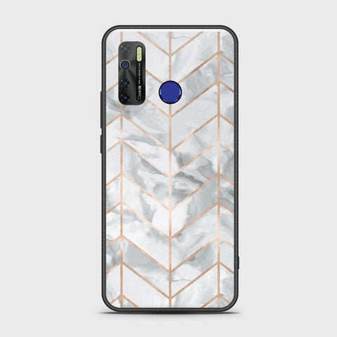 Tecno Spark 5 Cover- White Marble Series 2 - HQ Ultra Shine Premium Infinity Glass Soft Silicon Borders Case