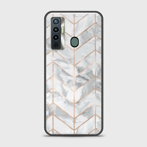 Tecno Camon 17 Cover - White Marble Series 2 - HQ Ultra Shine Premium Infinity Glass Soft Silicon Borders Case