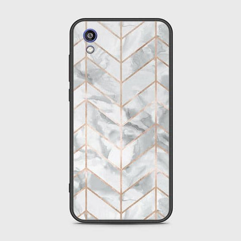 Huawei Y5 2019 Cover - White Marble Series 2 - HQ Ultra Shine Premium Infinity Glass Soft Silicon Borders Case