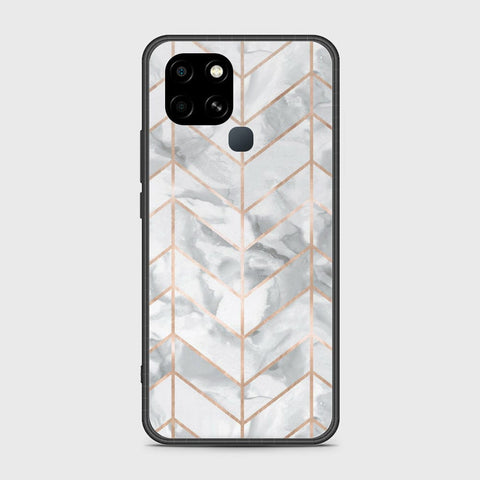 Infinix Smart 6 Cover- White Marble Series 2 - HQ Ultra Shine Premium Infinity Glass Soft Silicon Borders Case