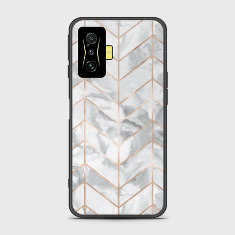 Xiaomi Poco F4 GT Cover- White Marble Series 2 - HQ Ultra Shine Premium Infinity Glass Soft Silicon Borders Case