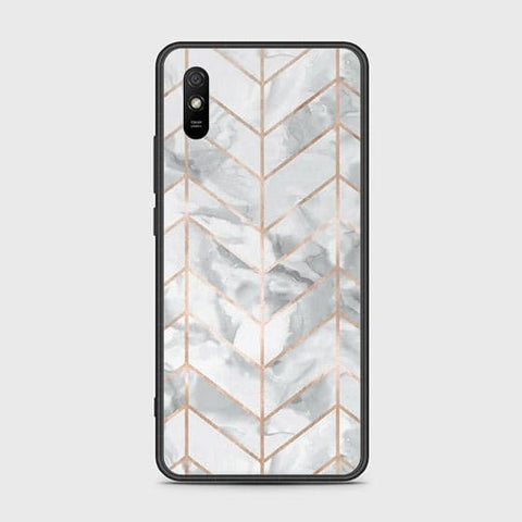 Xiaomi Redmi 9i Cover - White Marble Series 2 - HQ Ultra Shine Premium Infinity Glass Soft Silicon Borders Case