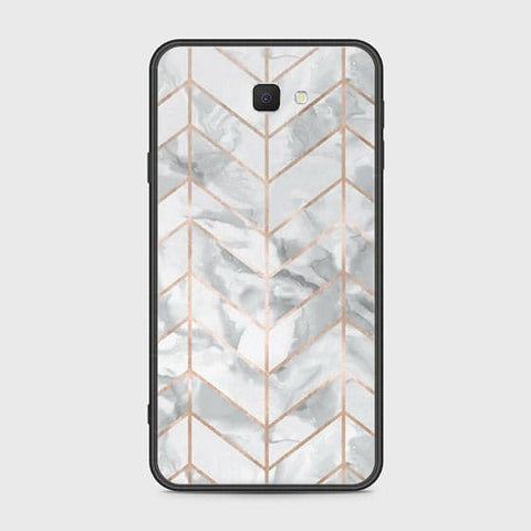 Samsung Galaxy J7 Prime Cover - White Marble Series 2 - HQ Ultra Shine Premium Infinity Glass Soft Silicon Borders Case