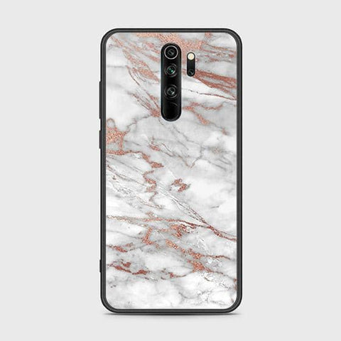 Xiaomi Redmi Note 8 Pro Cover - White Marble Series 2 - HQ Ultra Shine Premium Infinity Glass Soft Silicon Borders Case