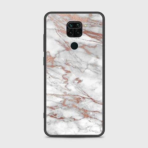 Xiaomi Redmi Note 9 Cover - White Marble Series 2 - HQ Ultra Shine Premium Infinity Glass Soft Silicon Borders Case