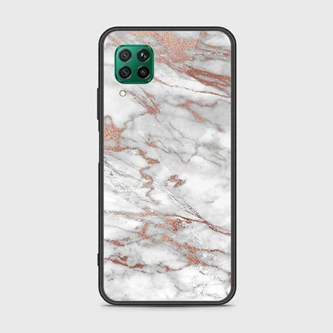 Huawei Nova 6 SE Cover - White Marble Series 2 - HQ Ultra Shine Premium Infinity Glass Soft Silicon Borders Case