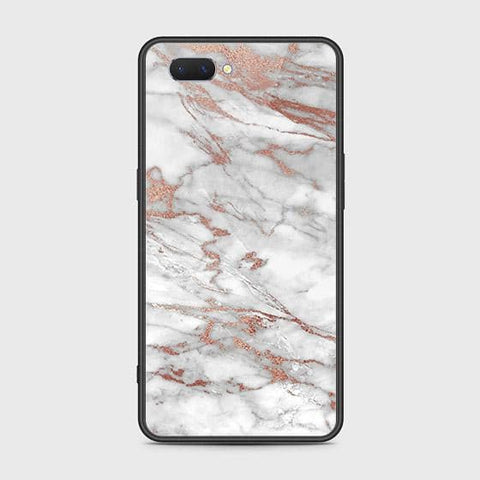Oppo A5 Cover - White Marble Series 2 - HQ Ultra Shine Premium Infinity Glass Soft Silicon Borders Case