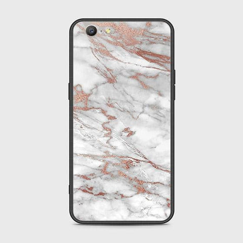 Oppo A39 Cover - White Marble Series 2 - HQ Ultra Shine Premium Infinity Glass Soft Silicon Borders Case