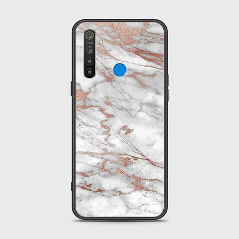 Realme 5i Cover - White Marble Series 2 - HQ Ultra Shine Premium Infinity Glass Soft Silicon Borders Case