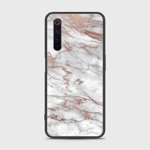 Realme 6 Pro Cover - White Marble Series 2 - HQ Ultra Shine Premium Infinity Glass Soft Silicon Borders Case