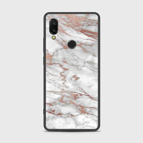 Xiaomi Redmi 7 Cover - White Marble Series 2 - HQ Ultra Shine Premium Infinity Glass Soft Silicon Borders Case