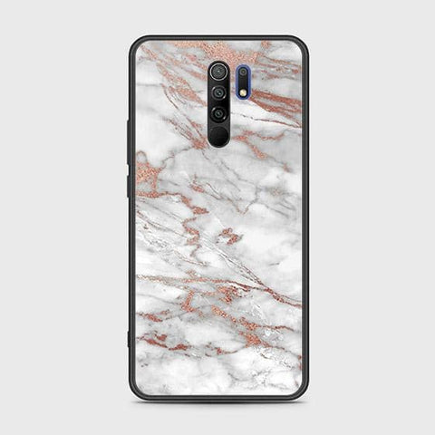 Xiaomi Poco M2 Cover - White Marble Series 2 - HQ Ultra Shine Premium Infinity Glass Soft Silicon Borders Case