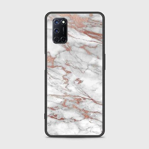 Oppo A52 Cover - White Marble Series 2 - HQ Ultra Shine Premium Infinity Glass Soft Silicon Borders Case