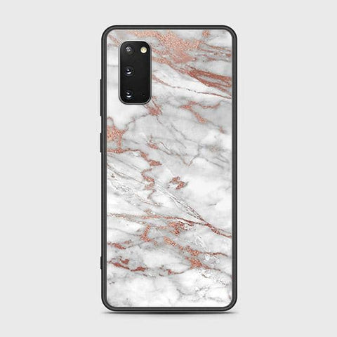 Samsung Galaxy S20 Plus Cover - White Marble Series 2 - HQ Ultra Shine Premium Infinity Glass Soft Silicon Borders Case