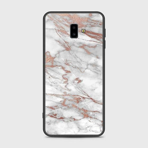 Samsung Galaxy J6 Plus 2018 Cover - White Marble Series 2 - HQ Ultra Shine Premium Infinity Glass Soft Silicon Borders Case