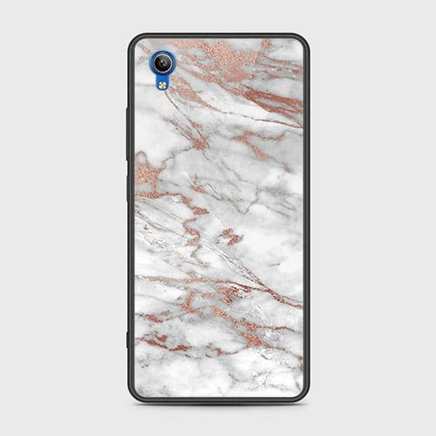 Vivo Y91C Cover - White Marble Series 2 - HQ Ultra Shine Premium Infinity Glass Soft Silicon Borders Case