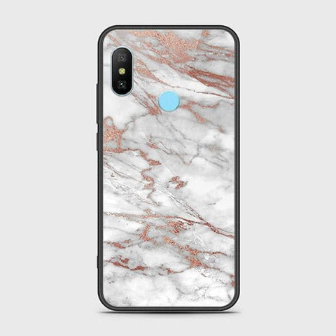 Xiaomi Redmi Note 6 Pro Cover - White Marble Series 2 - HQ Ultra Shine Premium Infinity Glass Soft Silicon Borders Case