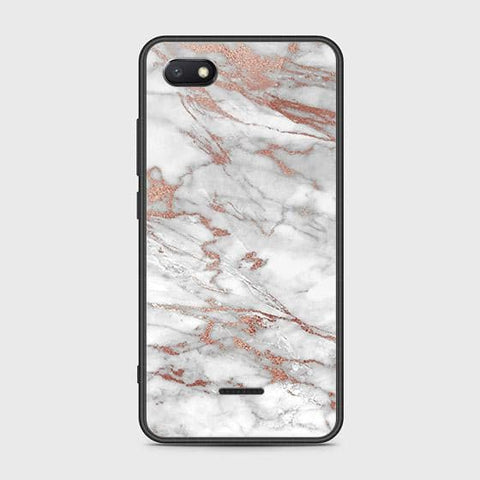 Xiaomi Redmi 6A Cover - White Marble Series 2 - HQ Ultra Shine Premium Infinity Glass Soft Silicon Borders Case