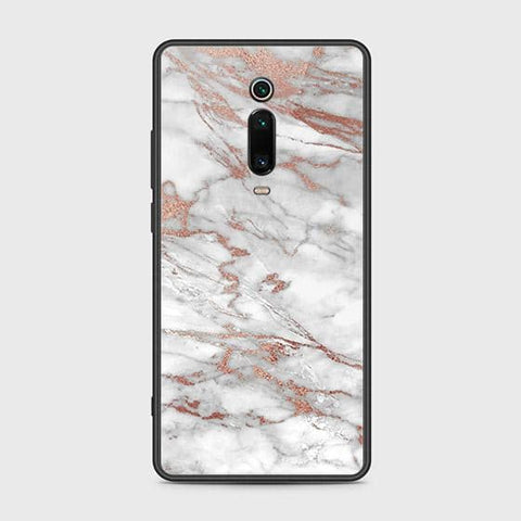 Xiaomi Redmi K20 Cover - White Marble Series 2 - HQ Ultra Shine Premium Infinity Glass Soft Silicon Borders Case