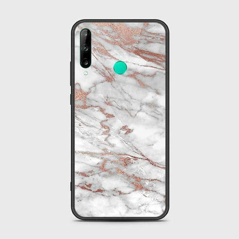 Huawei Y7P Cover - White Marble Series 2 - HQ Ultra Shine Premium Infinity Glass Soft Silicon Borders Case