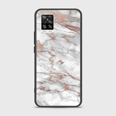 Vivo V20 Cover - White Marble Series 2 - HQ Ultra Shine Premium Infinity Glass Soft Silicon Borders Case