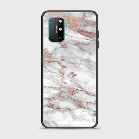 OnePlus 8T Cover - White Marble Series 2 - HQ Ultra Shine Premium Infinity Glass Soft Silicon Borders Case