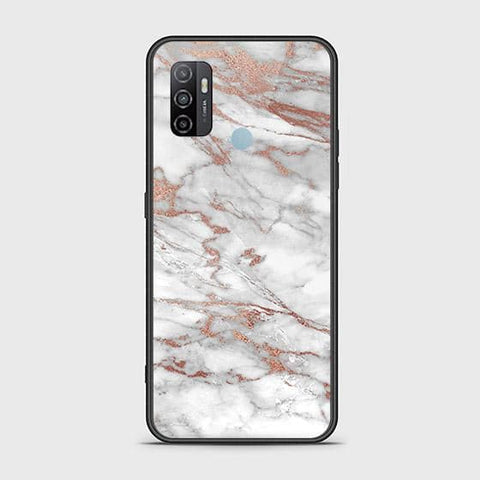 Oppo A53s Cover - White Marble Series 2 - HQ Ultra Shine Premium Infinity Glass Soft Silicon Borders Case