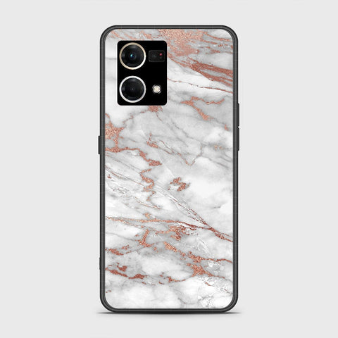 Oppo F21 Pro 4G Cover - White Marble Series 2 - HQ Ultra Shine Premium Infinity Glass Soft Silicon Borders Case