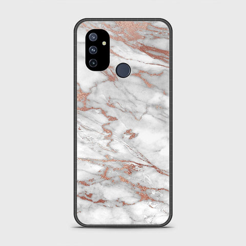 OnePlus Nord N100 Cover- White Marble Series 2 - HQ Ultra Shine Premium Infinity Glass Soft Silicon Borders Case