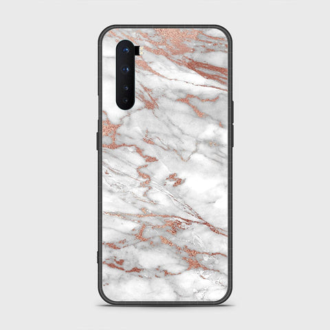 OnePlus Nord Cover- White Marble Series 2 - HQ Ultra Shine Premium Infinity Glass Soft Silicon Borders Case