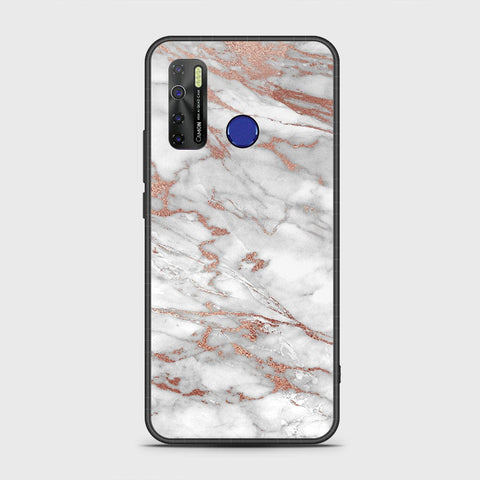 Tecno Spark 5 Cover- White Marble Series 2 - HQ Ultra Shine Premium Infinity Glass Soft Silicon Borders Case