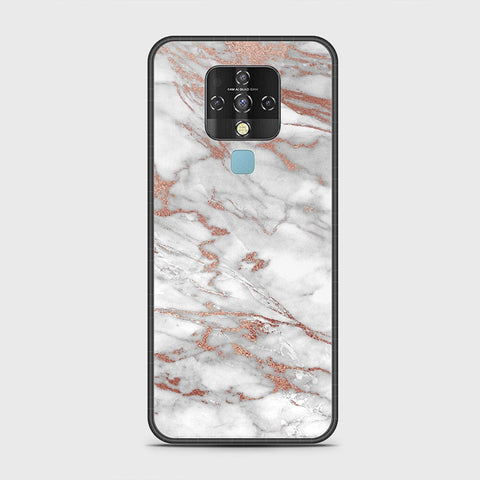 Tecno Camon 16 Cover - White Marble Series 2 - HQ Ultra Shine Premium Infinity Glass Soft Silicon Borders Case