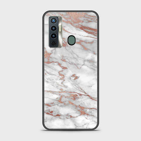 Tecno Camon 17 Cover - White Marble Series 2 - HQ Ultra Shine Premium Infinity Glass Soft Silicon Borders Case