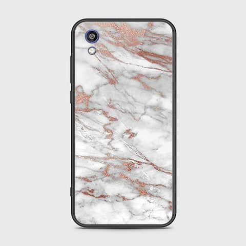 Huawei Y5 2019 Cover - White Marble Series 2 - HQ Ultra Shine Premium Infinity Glass Soft Silicon Borders Case