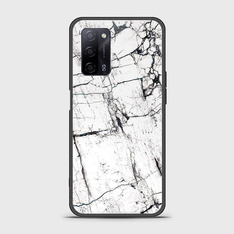 Oppo A55s Cover- White Marble Series 2 - HQ Ultra Shine Premium Infinity Glass Soft Silicon Borders Case