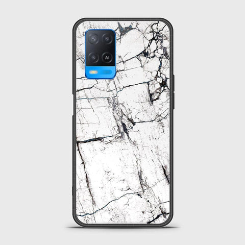 Oppo A54 4G Cover- White Marble Series 2 - HQ Ultra Shine Premium Infinity Glass Soft Silicon Borders Case