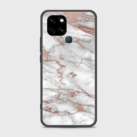 Infinix Smart 6 Cover- White Marble Series 2 - HQ Ultra Shine Premium Infinity Glass Soft Silicon Borders Case