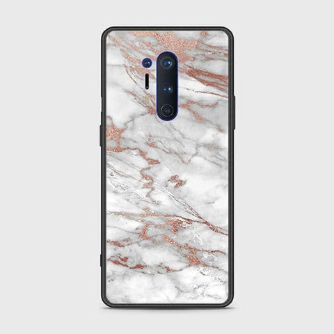 OnePlus 8 Pro Cover - White Marble Series 2 - HQ Ultra Shine Premium Infinity Glass Soft Silicon Borders Case