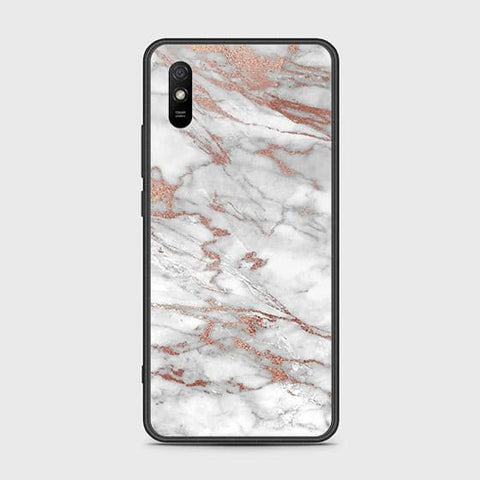 Xiaomi Redmi 9i Cover - White Marble Series 2 - HQ Ultra Shine Premium Infinity Glass Soft Silicon Borders Case