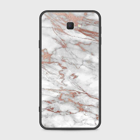 Samsung Galaxy J7 Prime Cover - White Marble Series 2 - HQ Ultra Shine Premium Infinity Glass Soft Silicon Borders Case